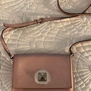 Kate spade Sleek rose gold Crossbody Bag with Metallic Detail